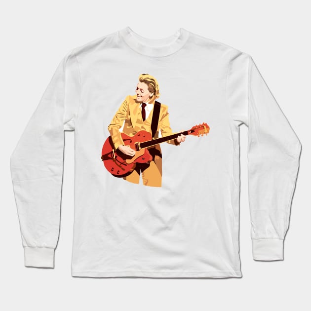 Brandi Carlile playing guitar Long Sleeve T-Shirt by FemCards